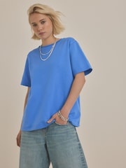 Bright Blue Heavyweight Short Sleeve Crew Neck T-Shirt - Image 1 of 6