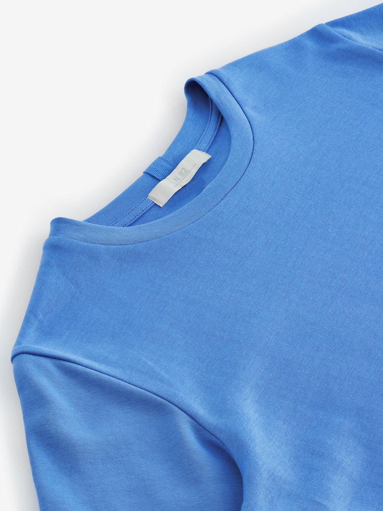 Helderblauw - Dik T-shirt met ronde hals en korte mouwen - Image 5 of 6