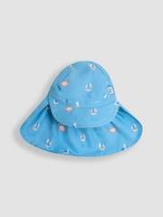 JoJo Maman Bébé Blue Flap Sun Hat - Image 2 of 3