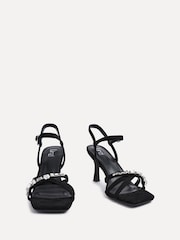 Linzi Black Eva Diamante Heeled Sandals With Wrap Around Ankle Strap - Image 3 of 5
