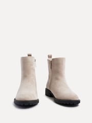 Linzi Nude Holland Wide Fit Faux Suede Chelsea Boots With Stretch Panel - Image 4 of 6