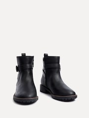 Linzi Black Edie Wide Fit Buckle Detail Ankle Boots - Image 3 of 5
