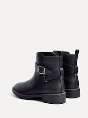 Linzi Black Edie Wide Fit Buckle Detail Ankle Boots - Image 4 of 5