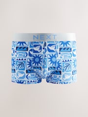 Blue Tile Pattern Hipsters Boxers 4 Pack - Image 2 of 7