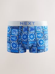 Blue Tile Pattern Hipsters Boxers 4 Pack - Image 4 of 7