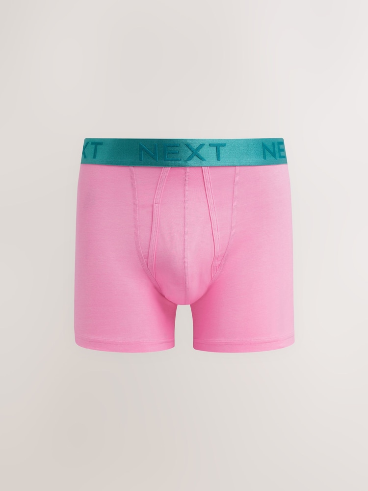 Orange/Blue/Pink Contrast Brights 5 Pack A-Front Boxers - Image 5 of 9
