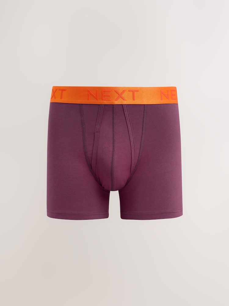 Orange/Blue/Pink Contrast Brights 5 Pack A-Front Boxers - Image 6 of 9