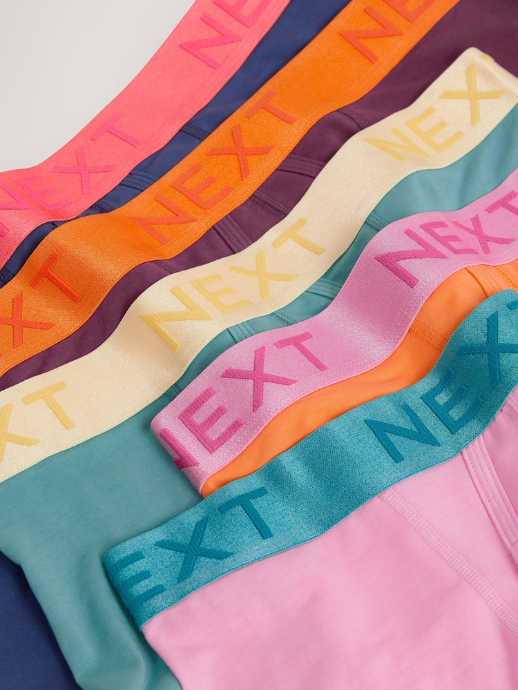 Orange/Blue/Pink Contrast Brights 5 Pack A-Front Boxers - Image 7 of 9