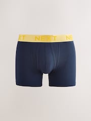 Navy Bright Contrast Waistband 10 pack A-Front Boxers - Image 10 of 14