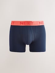 Navy Bright Contrast Waistband 10 pack A-Front Boxers - Image 11 of 14