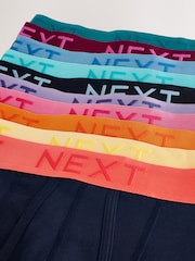 Navy Bright Contrast Waistband 10 pack A-Front Boxers - Image 13 of 14