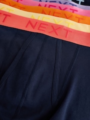 Navy Bright Contrast Waistband 10 pack A-Front Boxers - Image 14 of 14