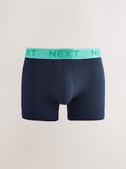 Navy Bright Contrast Waistband 10 pack A-Front Boxers - Image 5 of 14