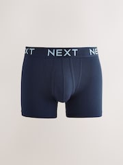 Navy Bright Contrast Waistband 10 pack A-Front Boxers - Image 6 of 14