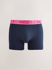 Navy Bright Contrast Waistband 10 pack A-Front Boxers - Image 8 of 14