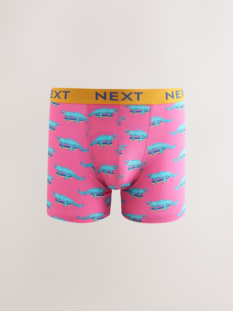 Bright Purple/Pink/Blue/Navy Fun Animals 4 pack Rich Trunks Boxers - Image 4 of 8