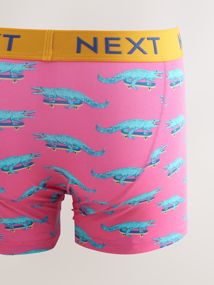 Bright Purple/Pink/Blue/Navy Fun Animals 4 pack Rich Trunks Boxers - Image 6 of 8
