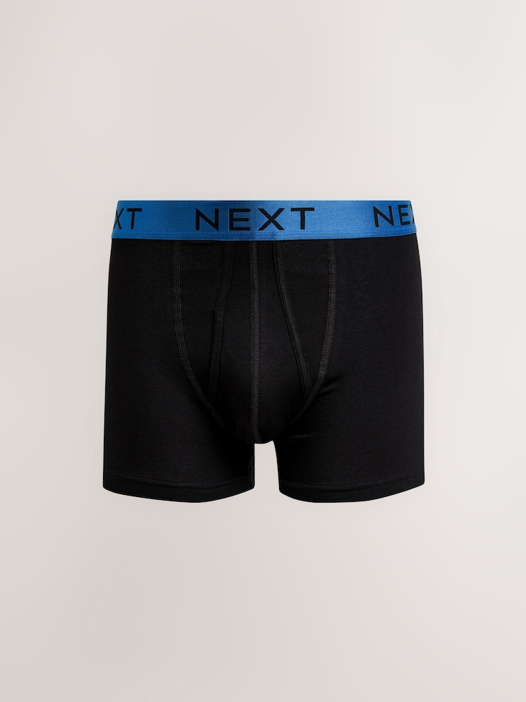 Black Bright Colour Shiny Waistbands 10 pack A-Front Boxers - Image 3 of 14