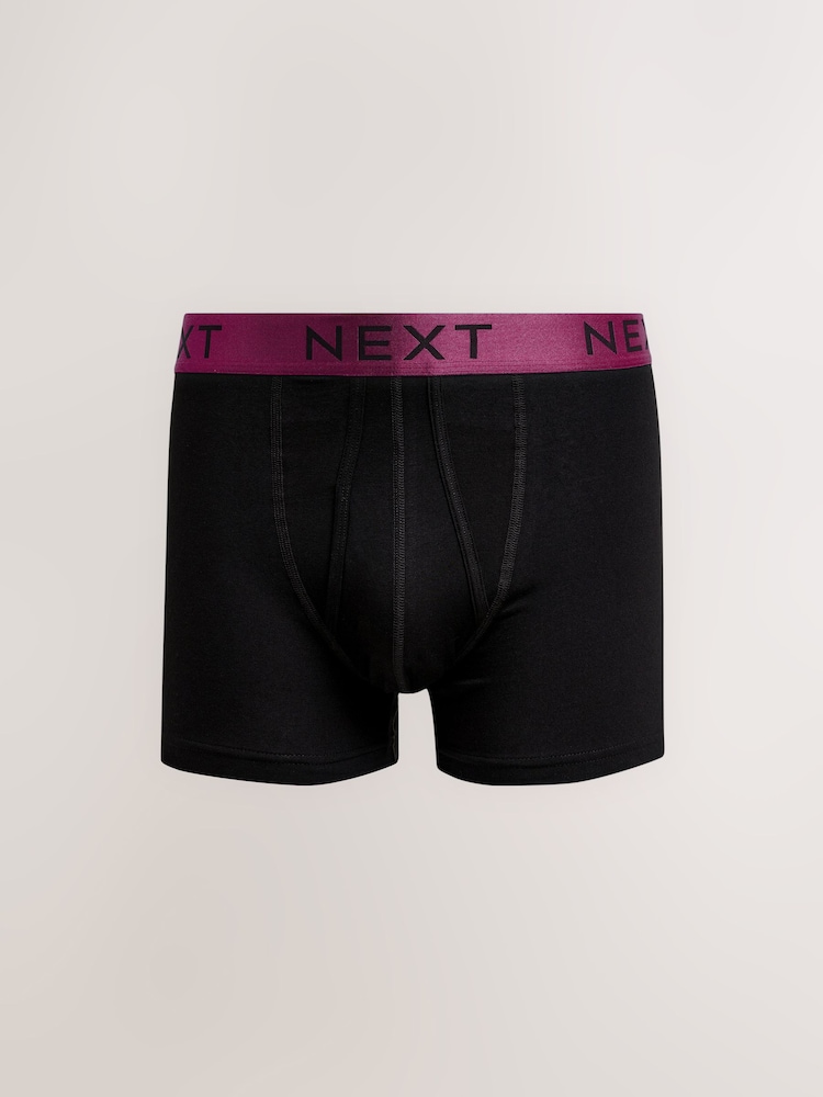 Black Bright Colour Shiny Waistbands 10 pack A-Front Boxers - Image 6 of 14
