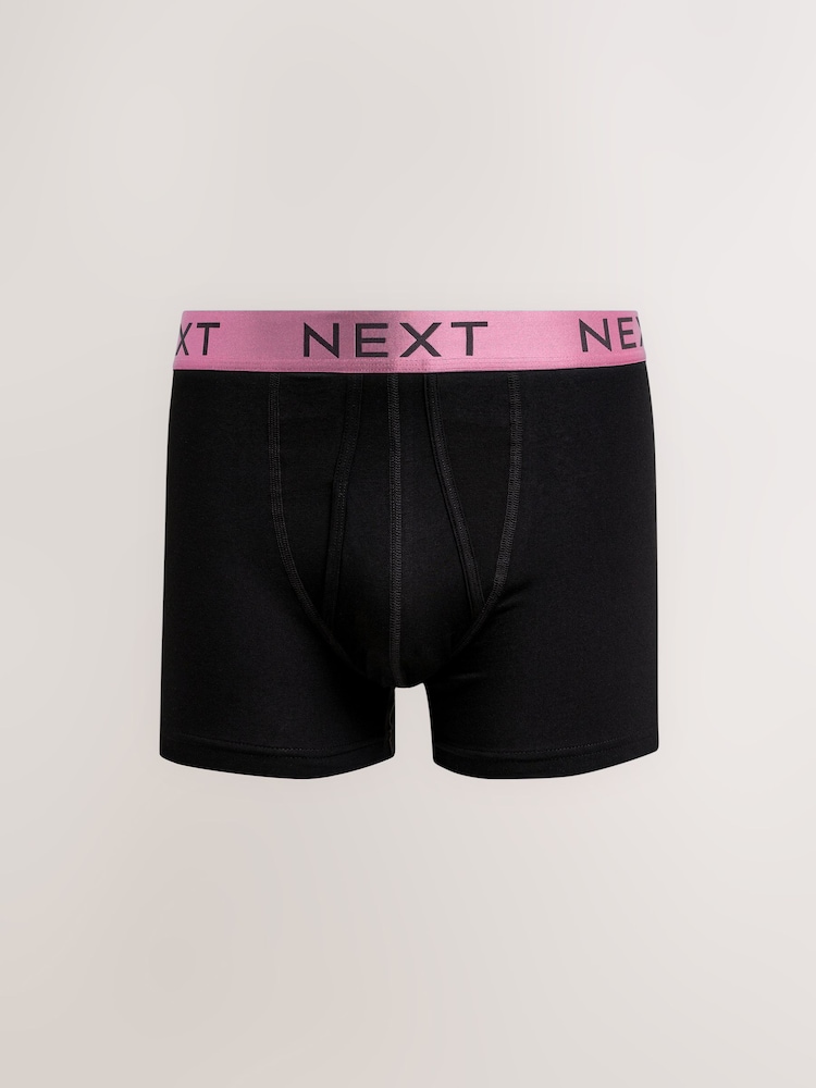 Black Bright Colour Shiny Waistbands 10 pack A-Front Boxers - Image 8 of 14