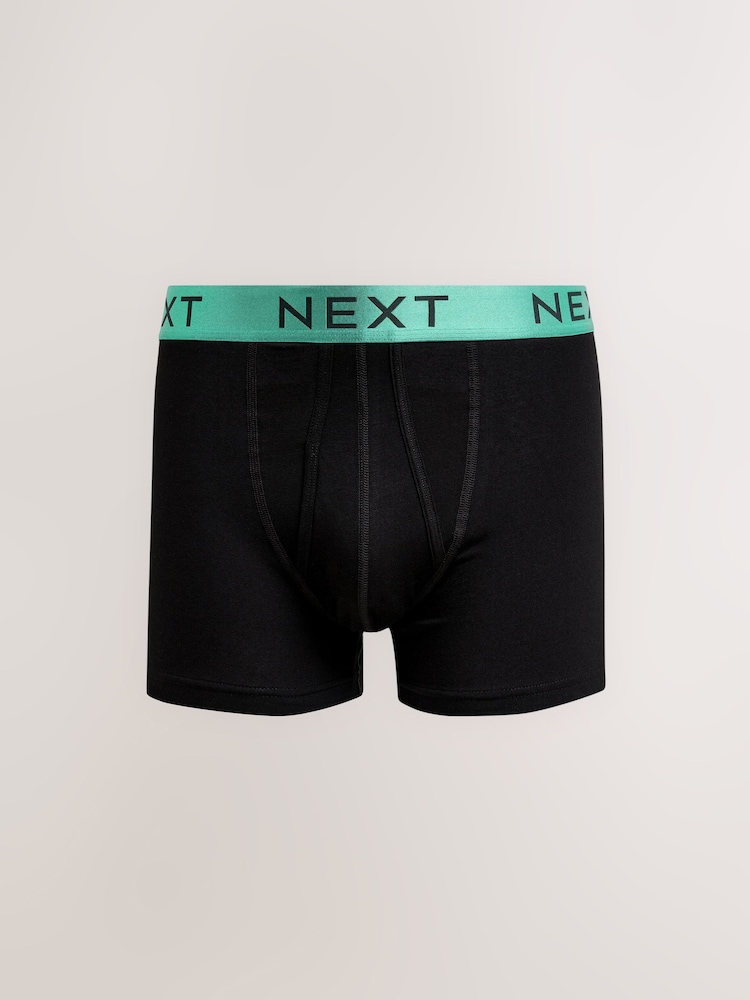 Black Bright Colour Shiny Waistbands 10 pack A-Front Boxers - Image 9 of 14