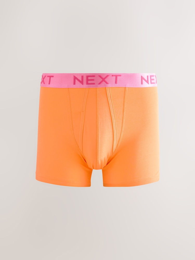 Bright Orange/Green /Yellow Contrast 10 pack A-Front Boxers - Image 6 of 14