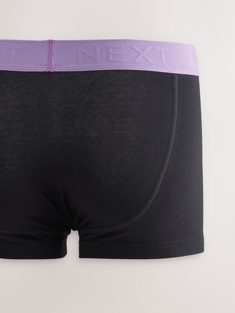 Black Blue/ Purple Textured Waistband Hipsters Boxers - Image 10 of 12