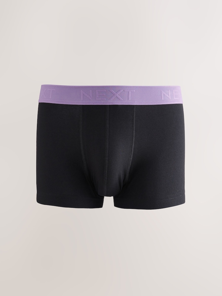 Black Blue/ Purple Textured Waistband Hipsters Boxers - Image 9 of 12