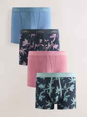 Blue/Pink Kew Collection Floral 4 pack Floral Print Signature Kew A-Fronts - Image 1 of 8