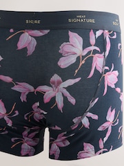 Blue/Pink Kew Collection Floral 4 pack Floral Print Signature Kew A-Fronts - Image 6 of 8