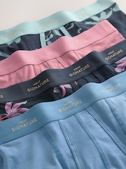 Blue/Pink Kew Collection Floral 4 pack Floral Print Signature Kew A-Fronts - Image 7 of 8