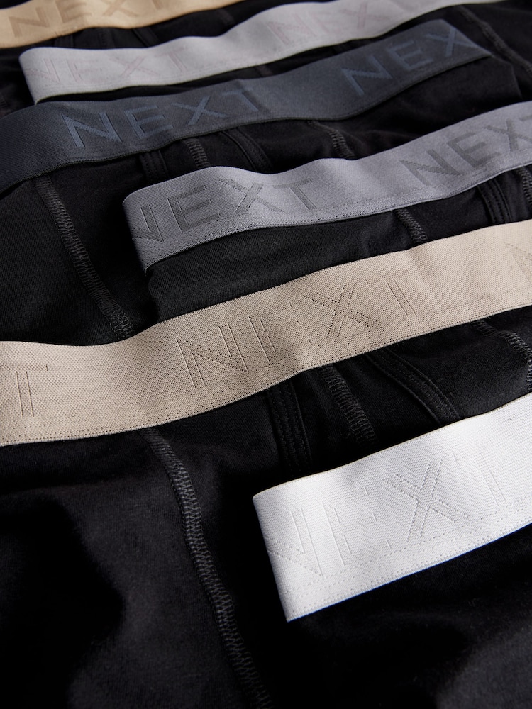 Black Neutral Waistbands A-Front Boxers 8 Pack - Image 12 of 12