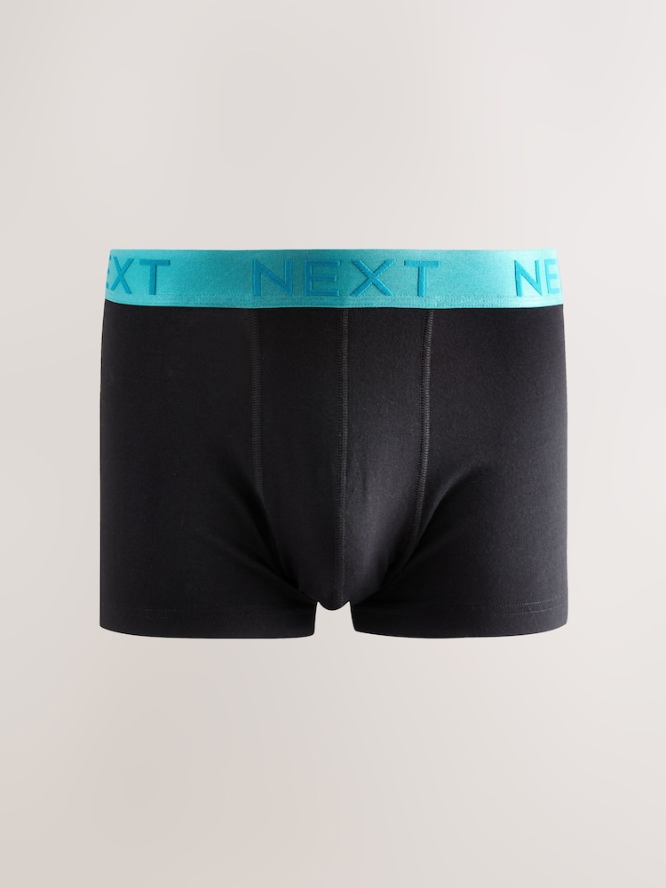 Black Bright Colour Waistband Hipster Boxers 5 Pack - Image 3 of 9