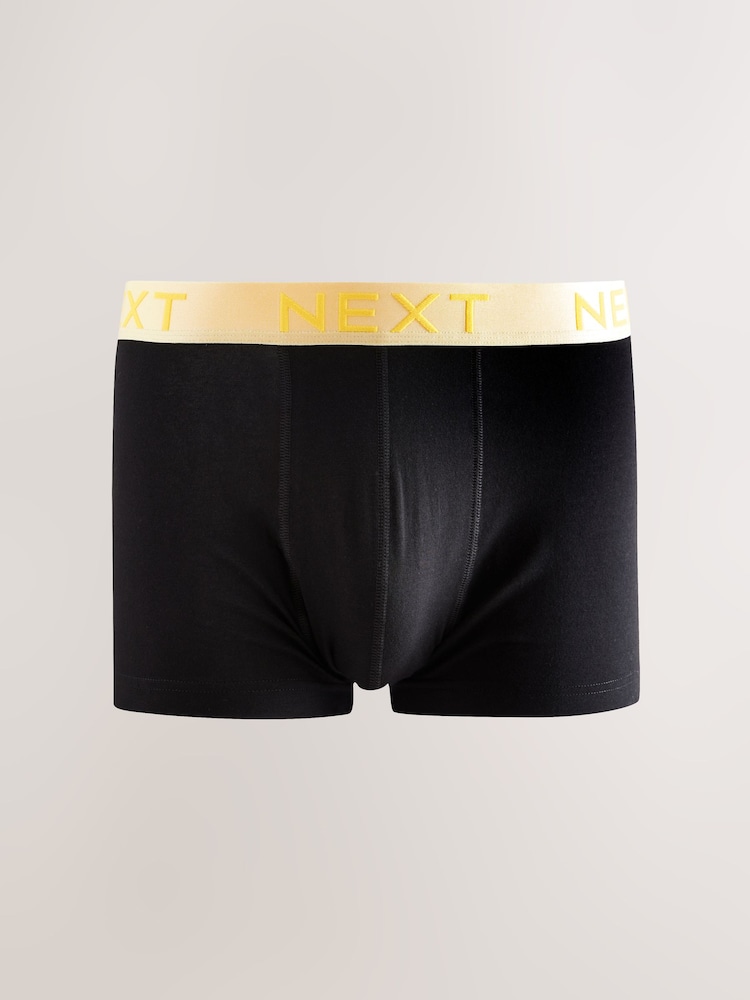 Black Bright Colour Waistband Hipster Boxers 5 Pack - Image 4 of 9