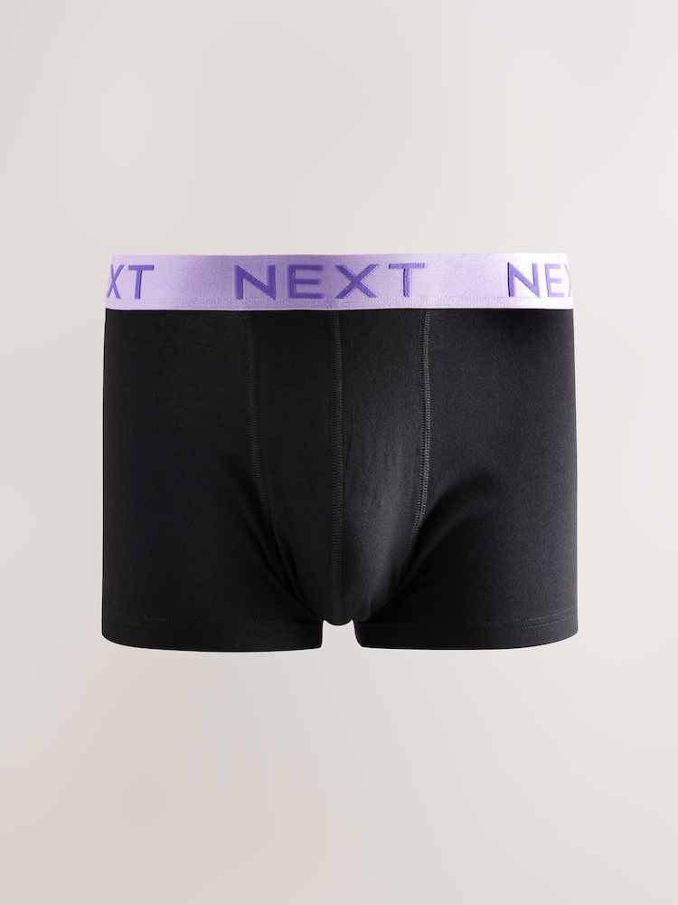 Black Bright Colour Waistband Hipster Boxers 5 Pack - Image 5 of 9