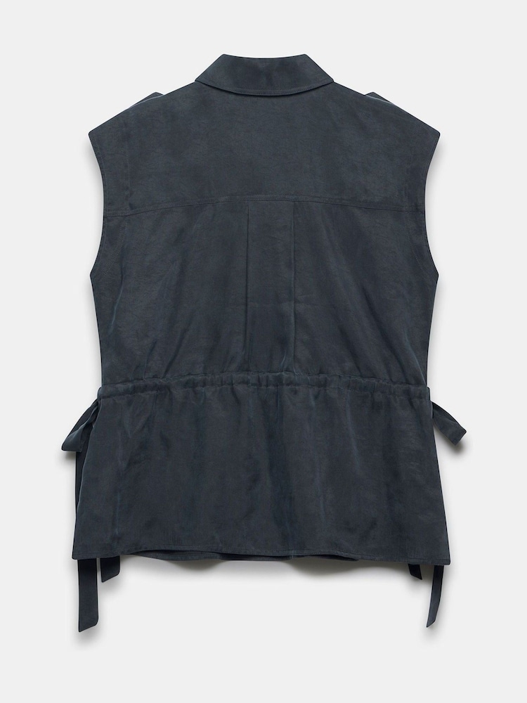 Mint Velvet Blue Sleeveless Utility Shirt - Image 4 of 4