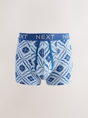 Blue/Green Tile Print A-Front Boxers 4 Pack - Image 5 of 8