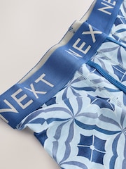 Blue/Green Tile Print A-Front Boxers 4 Pack - Image 8 of 8