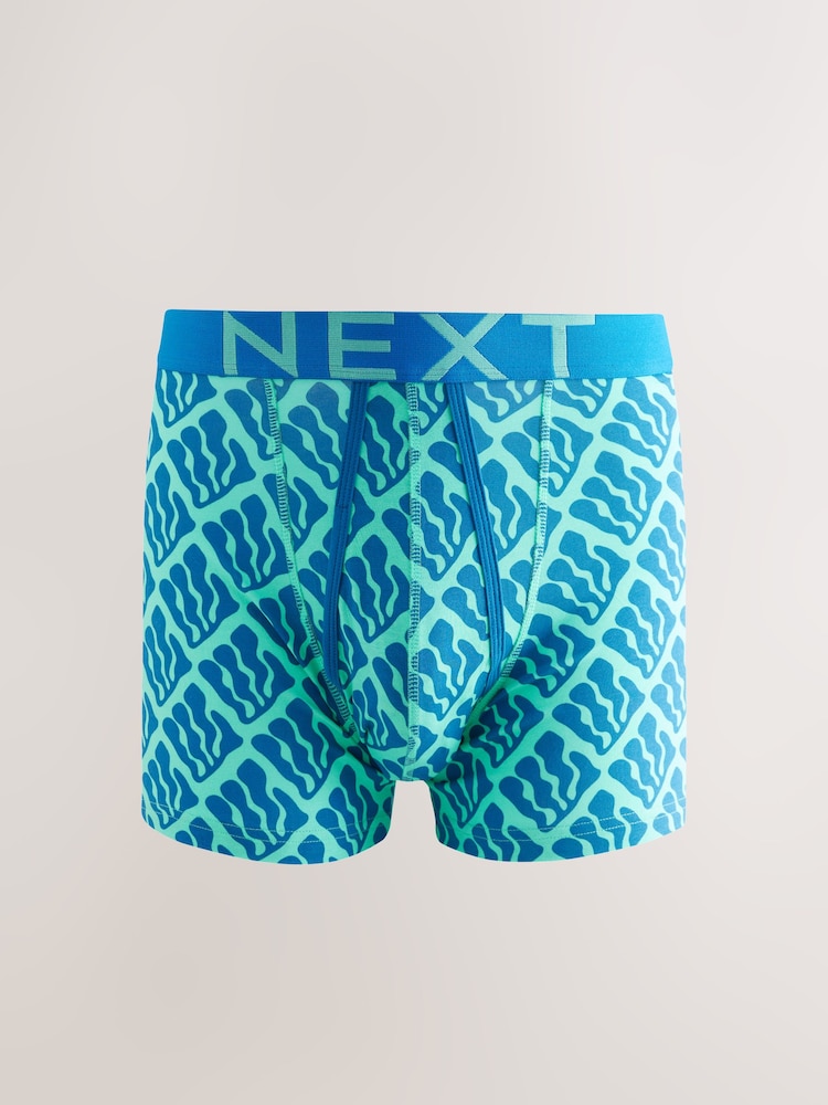 Leuchtend Rot/Grün/Gelb, Muster - Geometrisch - Boxershorts mit A-Front, 4er-Pack - Image 3 of 8
