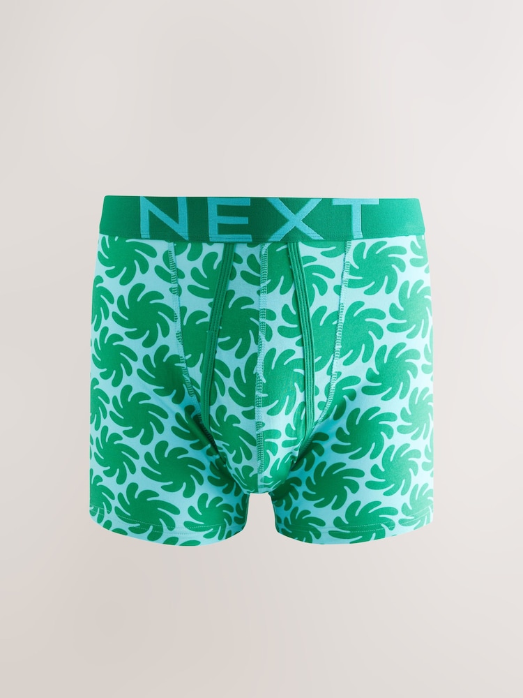 Leuchtend Rot/Grün/Gelb, Muster - Geometrisch - Boxershorts mit A-Front, 4er-Pack - Image 4 of 8