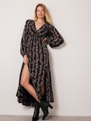 Mint Velvet Red Floral Print Boho Maxi Dress - Image 1 of 4