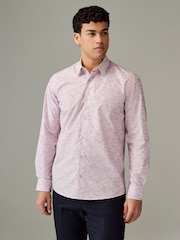 Pink Rooftop Wonder Regular Fit Signature Collection 100% Italian Fabric Printed Formal Shirt - Image 2 of 8