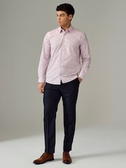Pink Rooftop Wonder Regular Fit Signature Collection 100% Italian Fabric Printed Formal Shirt - Image 4 of 8