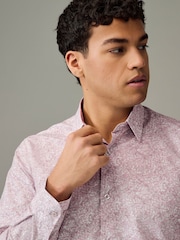 Pink Rooftop Wonder Regular Fit Signature Collection 100% Italian Fabric Printed Formal Shirt - Image 5 of 8