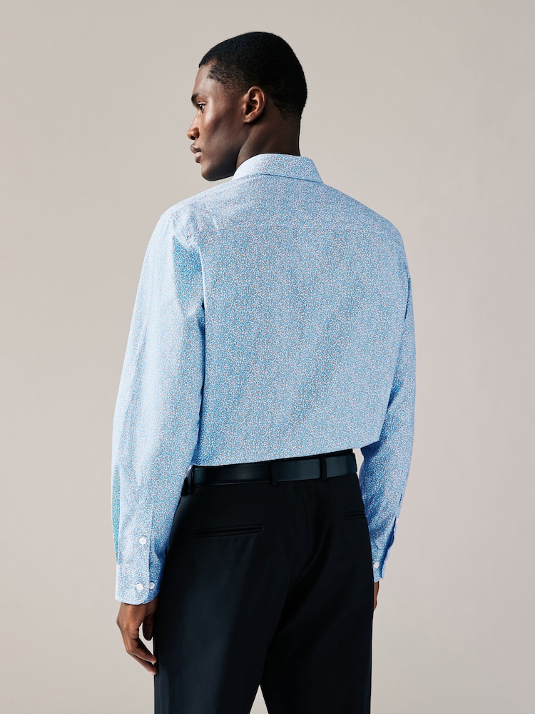Hidcote Leaves Regular Fit Signature Collection 100% Italian Fabric Printed Formal Shirt - Image 3 of 8