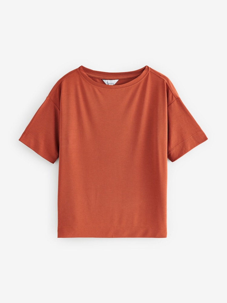 Orange N. Premium Relaxed Fit Modal Boxy T-Shirt - Image 6 of 8