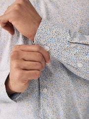 Scattered Leaves Regular Fit Signature Collection 100% Italian Fabric Printed Formal Shirt - Image 8 of 11