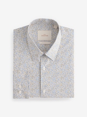 Scattered Leaves Regular Fit Signature Collection 100% Italian Fabric Printed Formal Shirt - Image 9 of 11