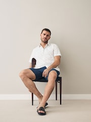 White Ice Cream Dream Regular Fit 100% Cotton Short Sleeve Formal Shirt - Image 4 of 7