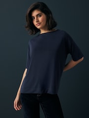 Navy Relaxed Fit Premium Modal Boxy T-Shirt - Image 1 of 1